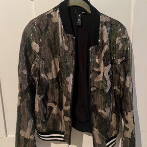 sparkly camo zip up jacket